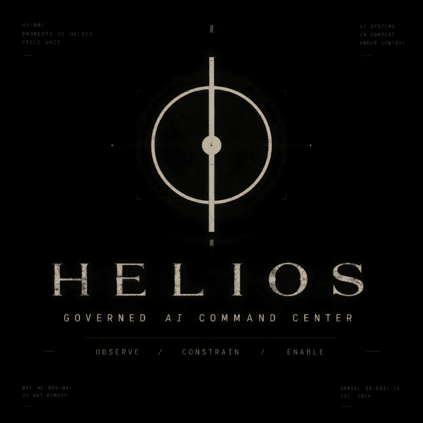 HELIOS Equipment Plate — Governed AI Command Center